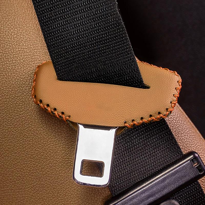 Universal Car Seat Belt Buckle Clip Cover Protector Leather Interior Button Case Anti-Scratch Cover Safety Belt Protective Cover