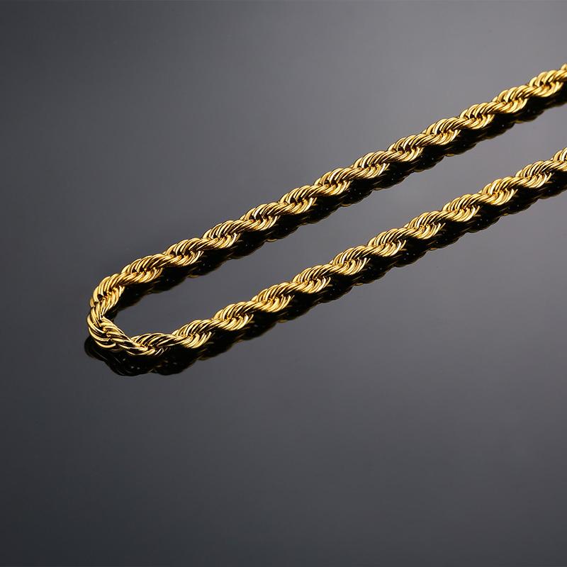 Vnox Dropshipping Rope Chain Necklaces for Men Women, Twisted Sigapore Links Choker, Basic Casual Rock Stainless Steel Collar