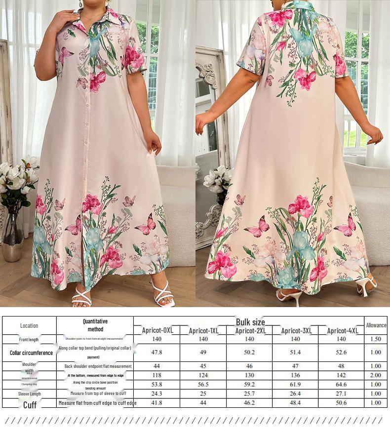 Bestseller: Orientalisches Patchwork-Blumenkleid in Übergröße, Elegantes Temperament, Frühjahrs-/Herbstmode
