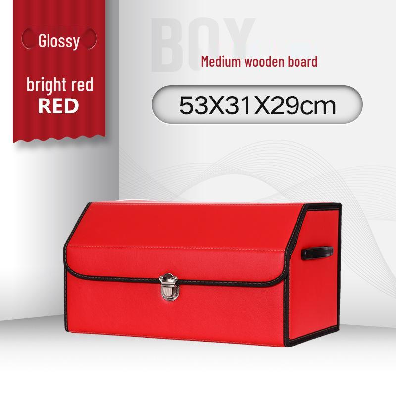 Leather Car Trunk Storage Box with Logo - Multifunctional Folding Organizer