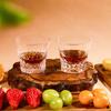LUGUFON Whiskey Rock Crystal Cut Handcrafted by Presented in a Paulownia Wood Suitable for Cold Plum and Other Alcoholic A perfect gift for Popular