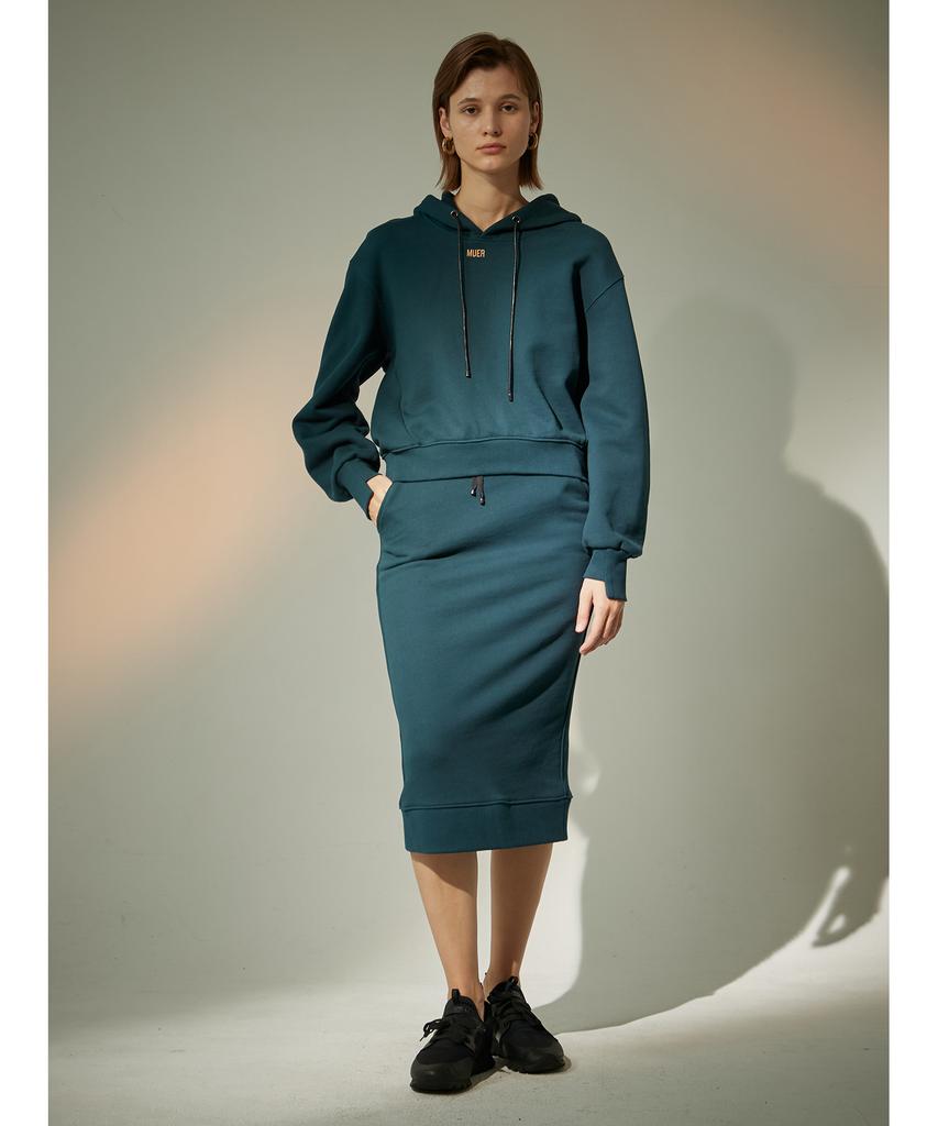 Myue Leafy Jersey Skirt - Green