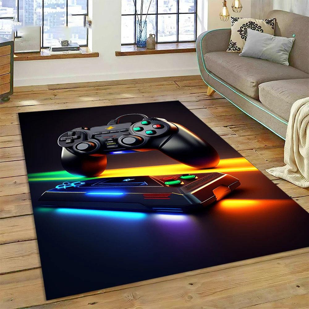 Console Gaming Carpet for Boy's Bedroom Living Room Decoration Washable Polyester Anti Slip Floor Mat Sofa Decor Big Size Rug