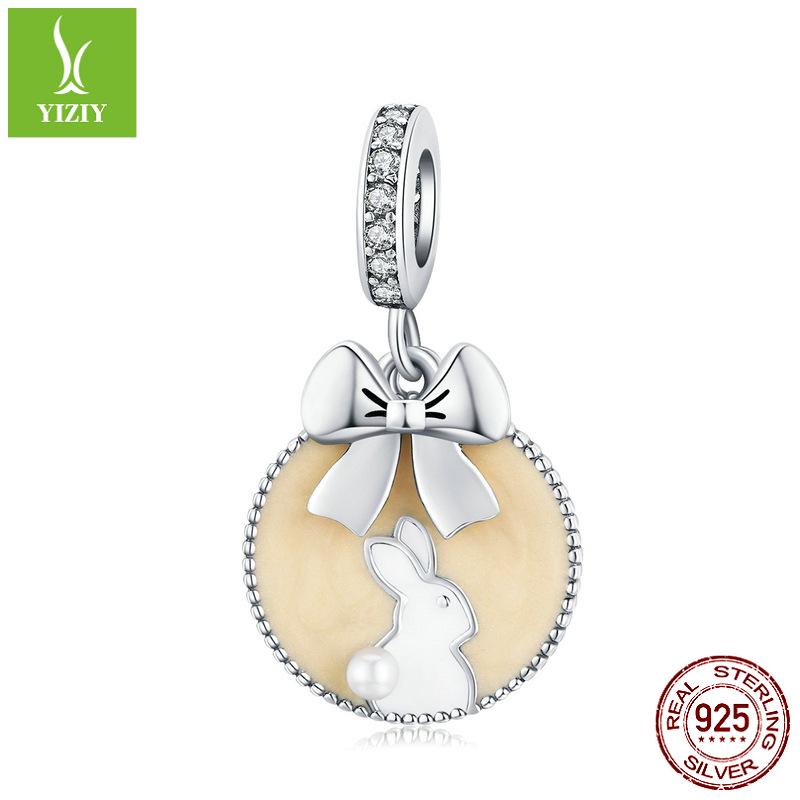 

Серебряный Ziyun Милый Кролик Подвеска из стерлингового серебра 925 пробы с жемчужными украшениями в европейском и американском стиле SCC1439 Silver