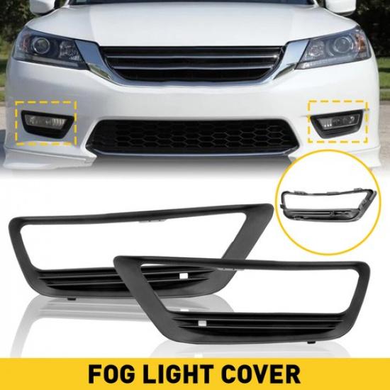 Driver & Passenger Side Fog Light Cover For 2013-2015 Honda Accord W/ Fog Light