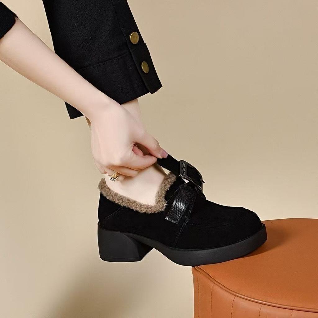 Women's Lightweight Comfortable Thick Sole Winter Warm Anti-cold Padded Snow Boots Non-slip Wear-resistant Outdoor Casual Sports Loafers