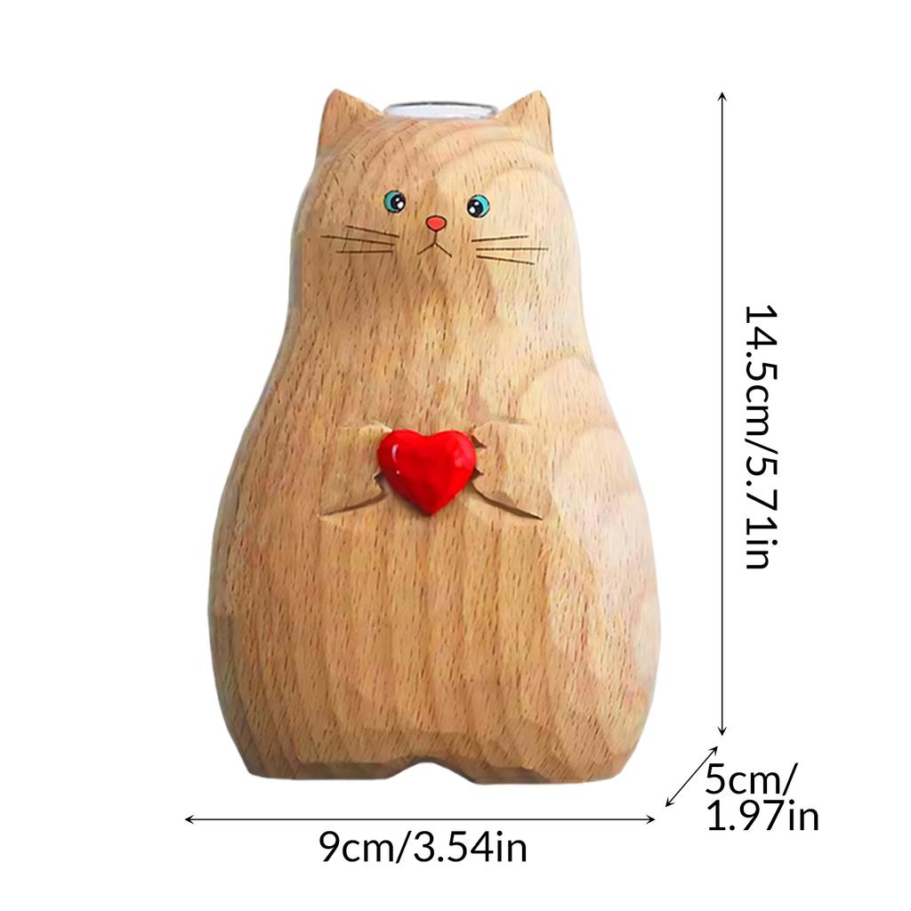 Personalized Heart-shaped Resin Vase Decorations With Pussycat Motifs Are Perfect Gifts For Pussycat Lovers.