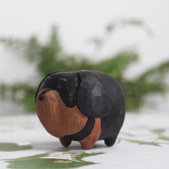 Kleine Holz-Hundefigur, Handgeschnitzte Welpenfigur, Rustikale Sammler-Tierstatue für Heim-Schreibtischdekoration, Geschenke für Hundeliebhaber