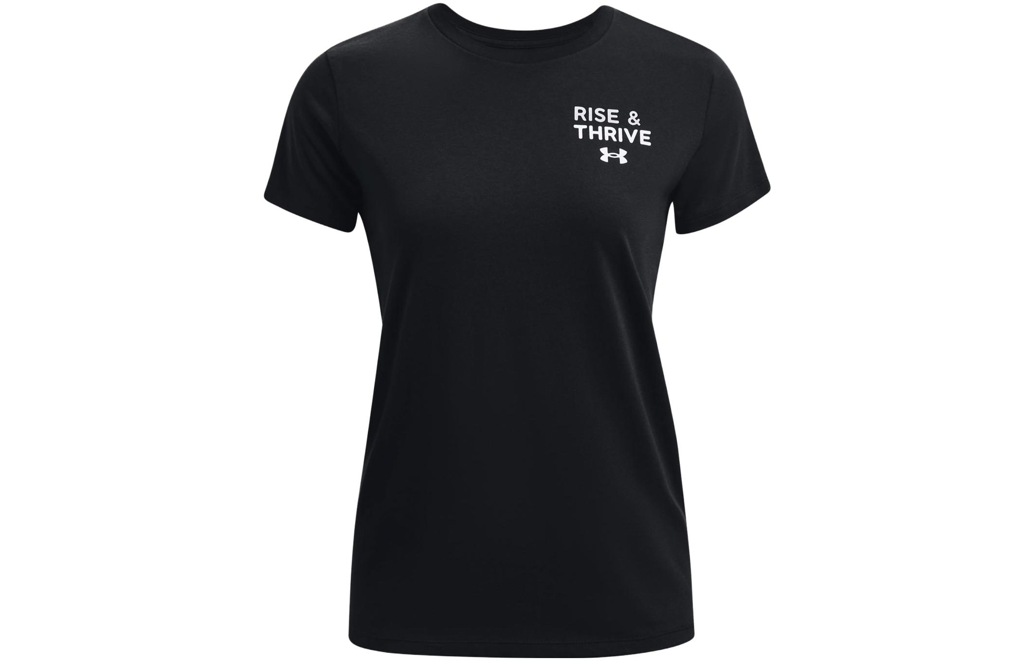 Under Armour T Shirts Women s Black Crew Neck Moderate Straight Fit 1372682-001 M