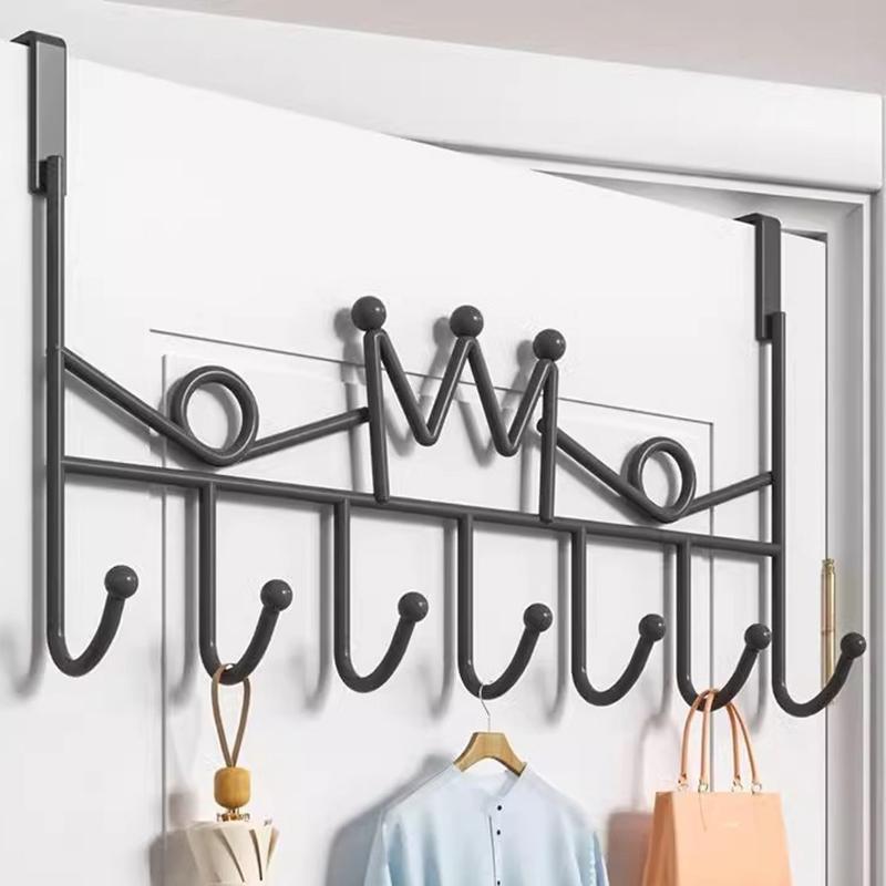 וו לדלת חינם אחסון רב-תכליתי לקיר וו לבגדי חדר שינה קולב וו לדלת כניסה מתלה מעילים