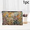 2026 New Retro Oil Painting Flower Makeup Bag, 3D Relief Craftsmanship, Travel Handbag, Suitable for Birthday/Party Gift Giving