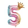 Balon Folie Număr Curcubeu 32 Inch Balon Digital Mini Număr Balon Folie Metalică pentru Petrecere Zi de Naștere Nuntă Decor Fundal