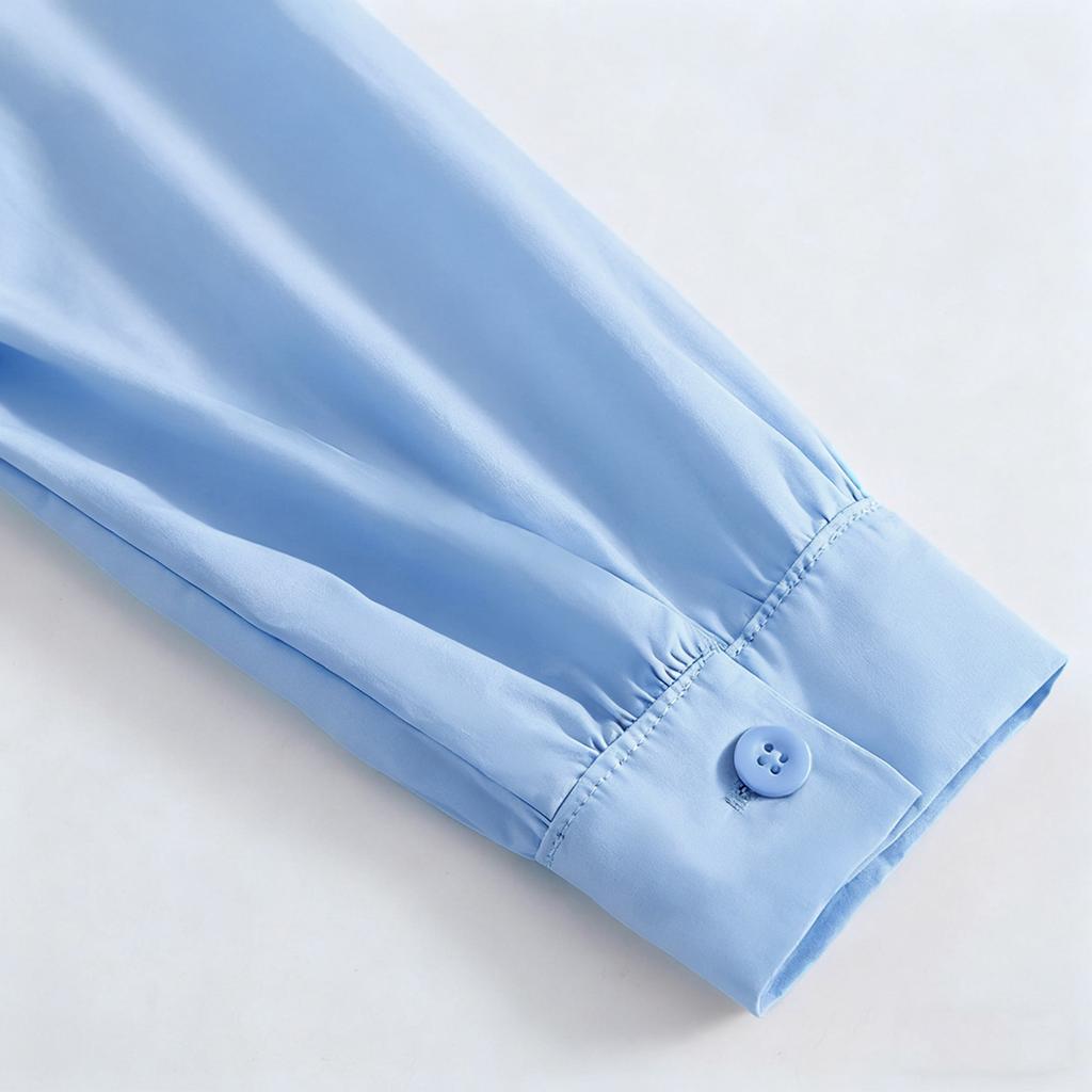 Girls' Fashion Long-Sleeved Shirt Collar Patchwork Tiered Skirt Colour Dress