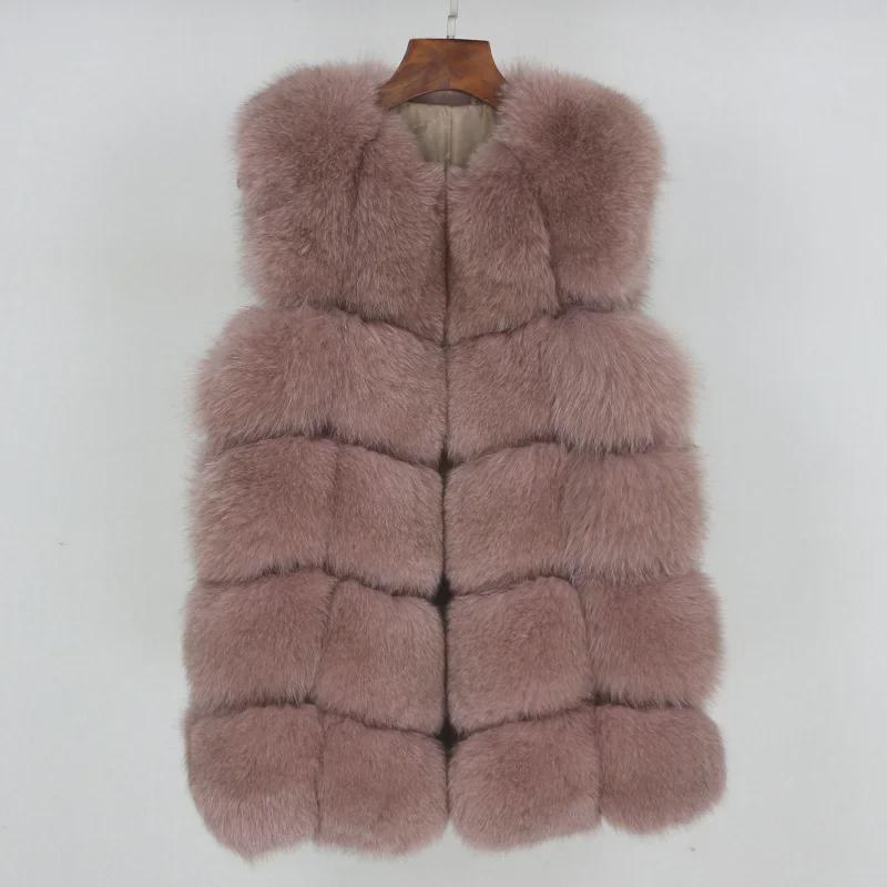 Dame 2023 Vintermote Ekte Revepels Slim Vestjakke