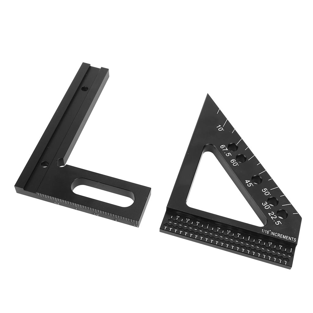 3D Multi Angle Measuring Ruler 45 90 Degree Aluminum Alloy Woodworking Square Protractor Miter Trian
