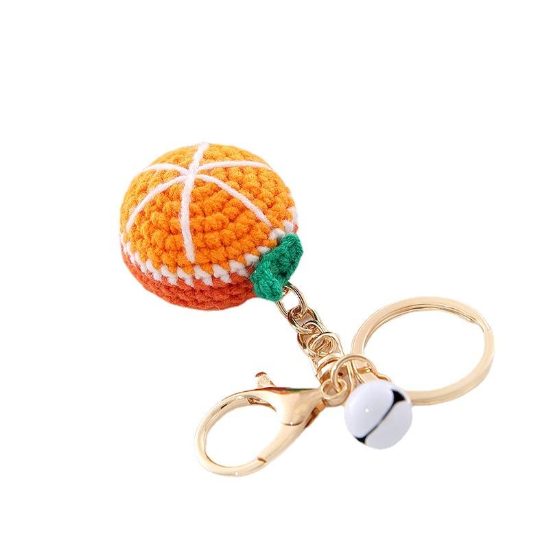 New Handmade Weaving Keychain Wool Crochet Unique Knitted Pendant Keyring Strawberry Watermelon Orange Pendant Key Chain Gifts