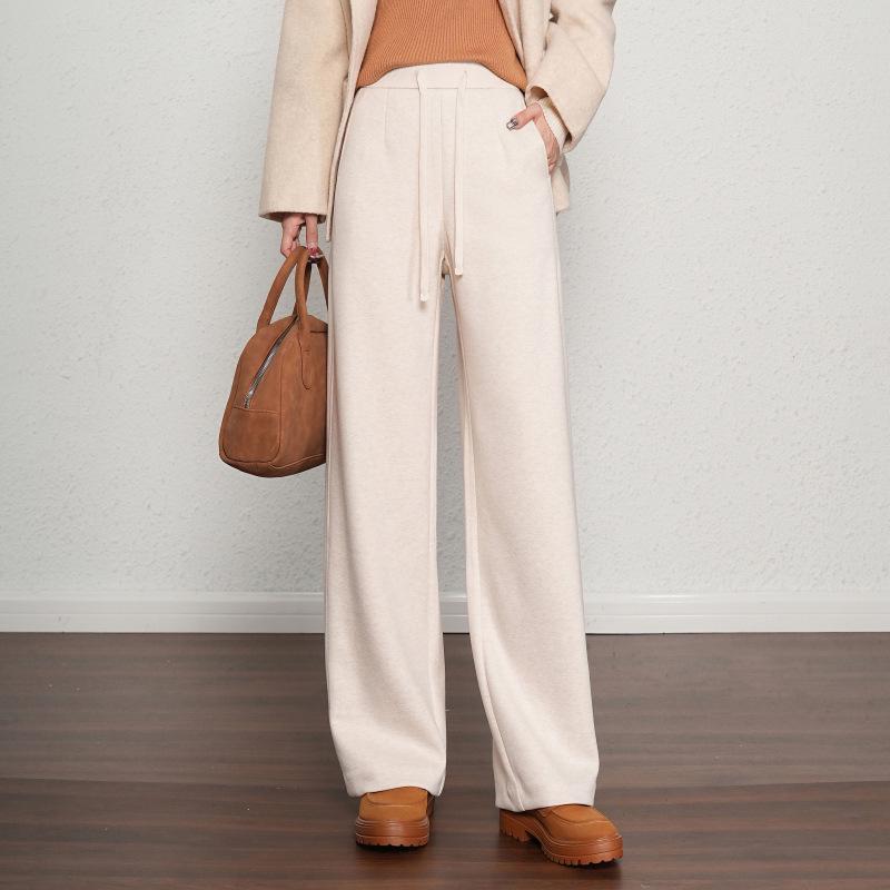 Brand New Women s High-Waisted Wool Wide-Leg Pants: Stylish, Versatile, Slimming, and Casual. 31