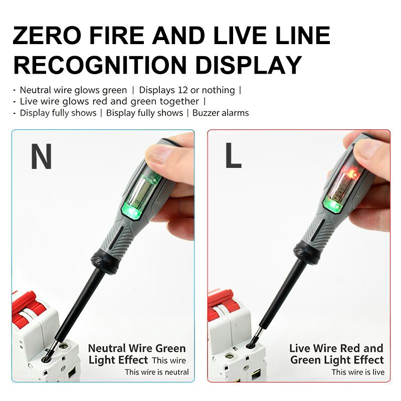 Non-Contact Screwdriver Voltage Tester Pen Ac12-250V Lcd Display Screen Voltmeter Detector Electrical Pen Voltage Indicator