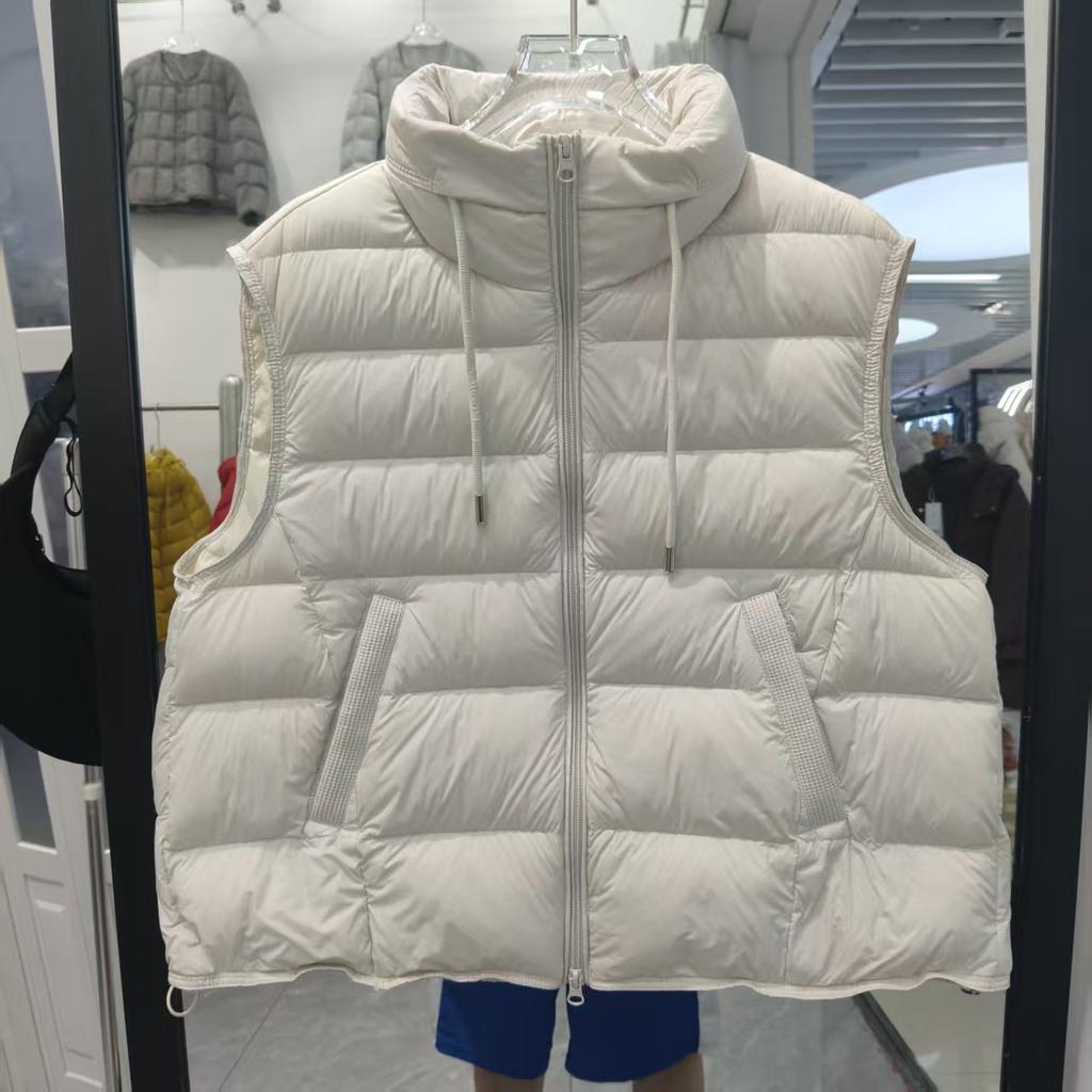 Winter New Stand-up Collar Down Vest Women's Short Loose Warm Sleeveless Vest Jacket White Duck Down