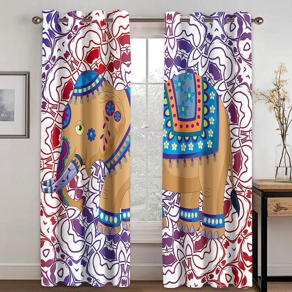 Böhmen Elefanten Fenster Vorhang Schlafzimmer Fenster Vorhänge Wohnzimmer Verdunkelung Vorhänge Cortinas Para La Sala