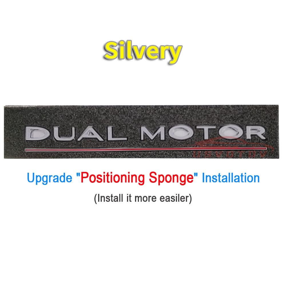 DUAL MOTOR Underlined Letters Emblem for Tesla Model Y 3 X S Car Styling High Performance Trunk Badge Sticker Chrome Black Red