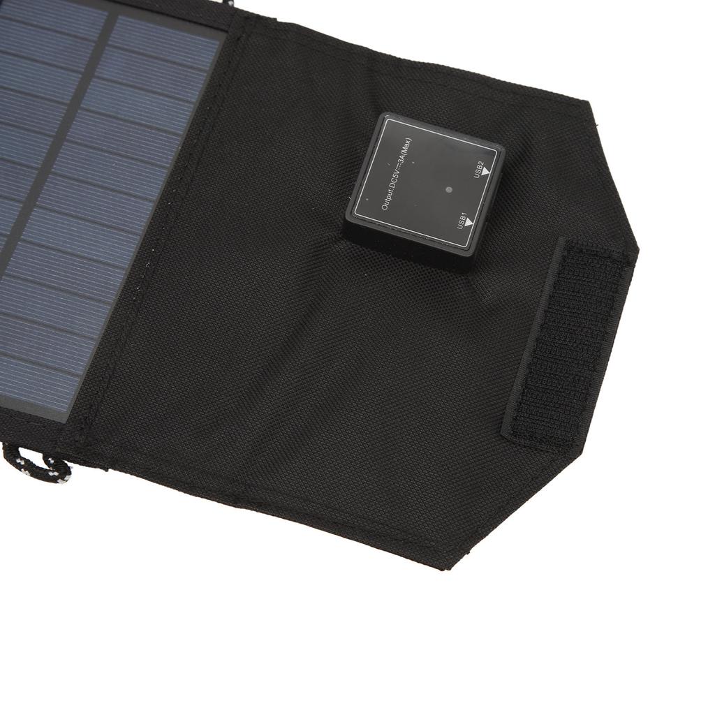 Solar Folding Charger 12W Dual USB Waterproof Heat Resistant Portable Solar Panel Charger for Laptop