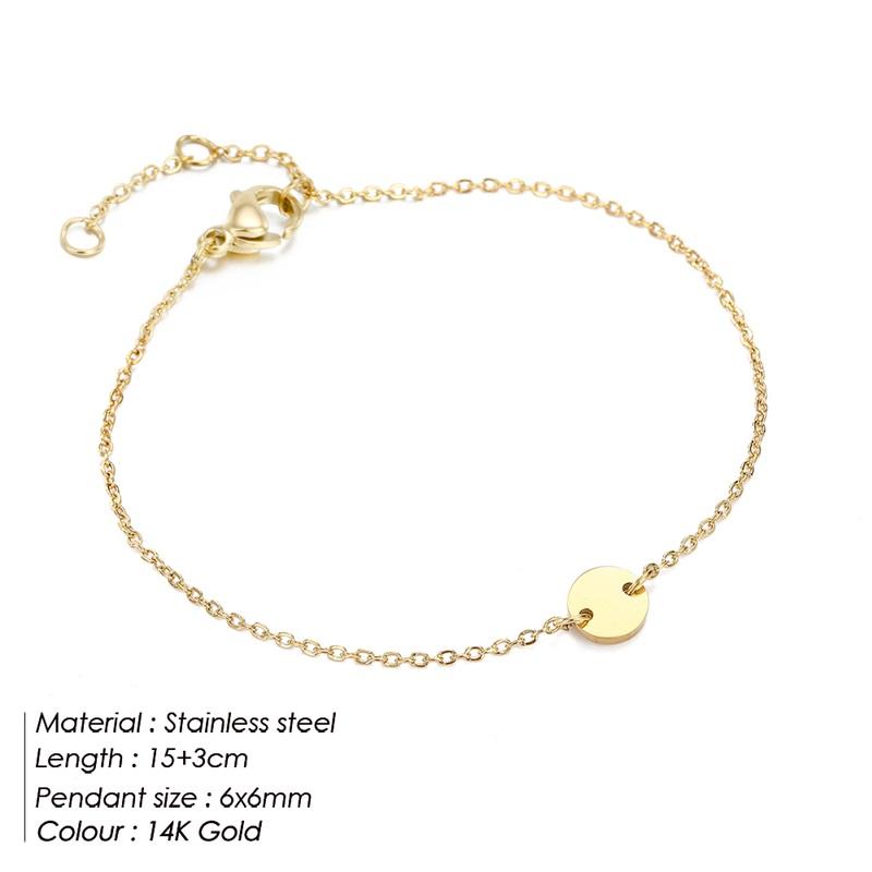 EMANCO Minimalist Initial Custom Charm Bracelets for Women Stainless Steel Bracelet Adjustable Bracelet Jewellery
