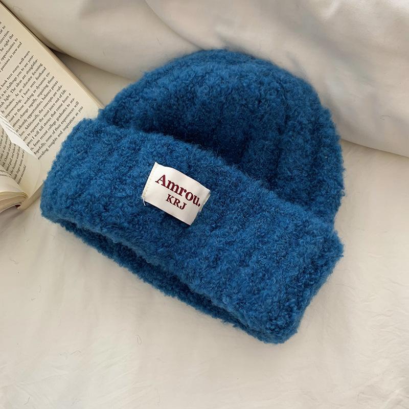 Knitted Hat for Women In Autumn and Winter Students' Thickened Warm Headband Ear Protection Cold Hat Small Woolen Hat Showing Face Trendy
