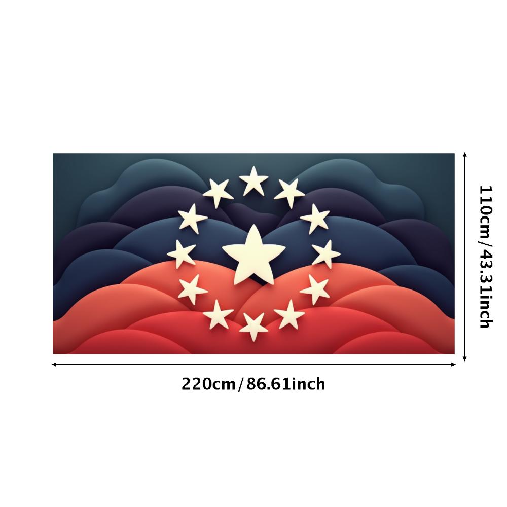 

Red White Blue Patriotic Banner Durable Fabric Stars and Stripes Banner Polyester Material American Flag Pattern