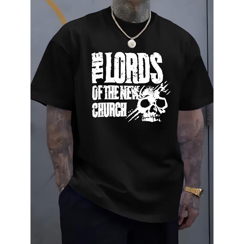 

LORDS OF THE NEW CHURCH Men S Punk Interest Graphic Print Short Sleeve T-Shirt, Vintage Gothic, Daily Soft Comfortable Trendy Tee S чёрный