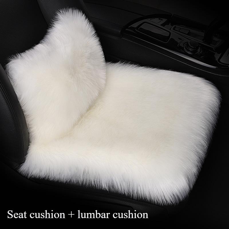 Warm Plush Car Seat Covers Universal Long Wool Fur Car Front Seat Protect Cushion Mat Warm Thick Plush Cushion Seat Cover