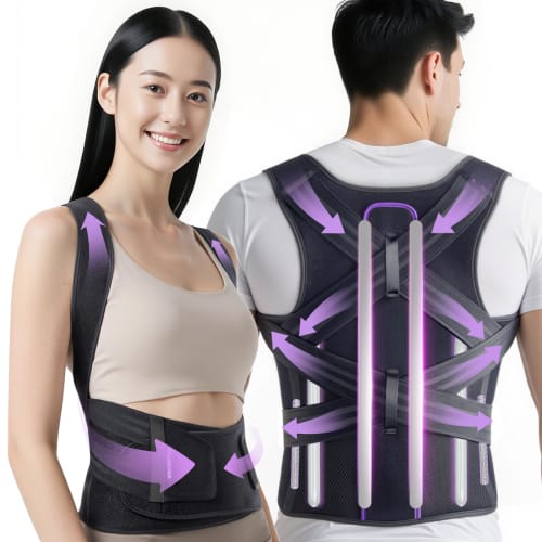 Recommended by Japanese Physical Therapists: Posture Corrector Belt, Posture Supporter, Back Support, Breathable, Relieves Rounded Shoulders and Back