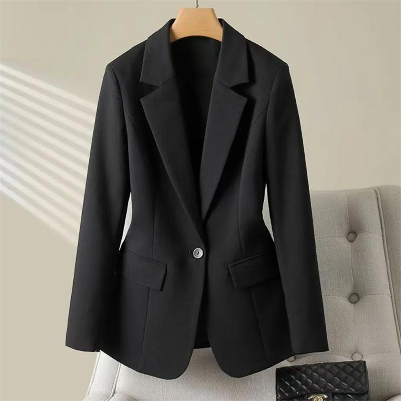 Suit Blazer for Women Casual Long Sleeve Button Cardigan Slim Fit Solid Color Professional Suit Jacket
