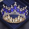 Baroque Water Drop Ab Crystal Wedding Crown Royal Queen Prom Bride Diadem Pageant Circle Tiaras Headdress Wedding Hair Jewelry