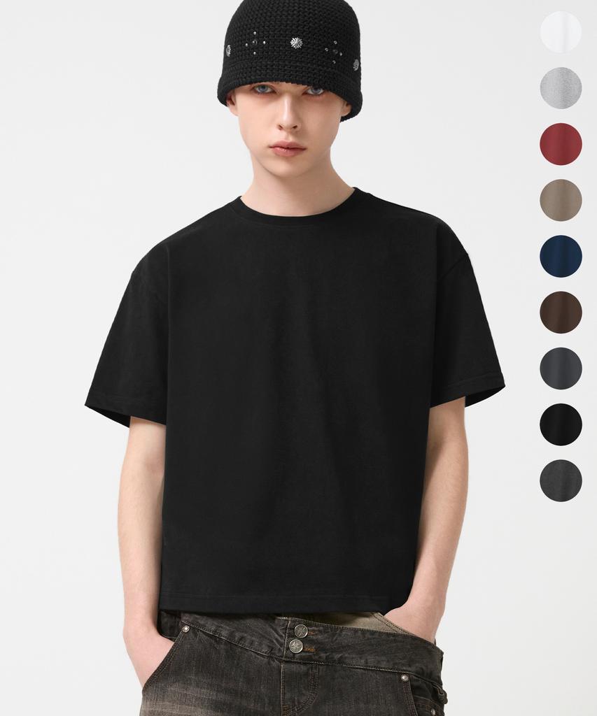 TRILLION [Special Feature] Essential Cp Double-Layered Cropped Short Sleeve T-Shirt_9 Colors (J Type)