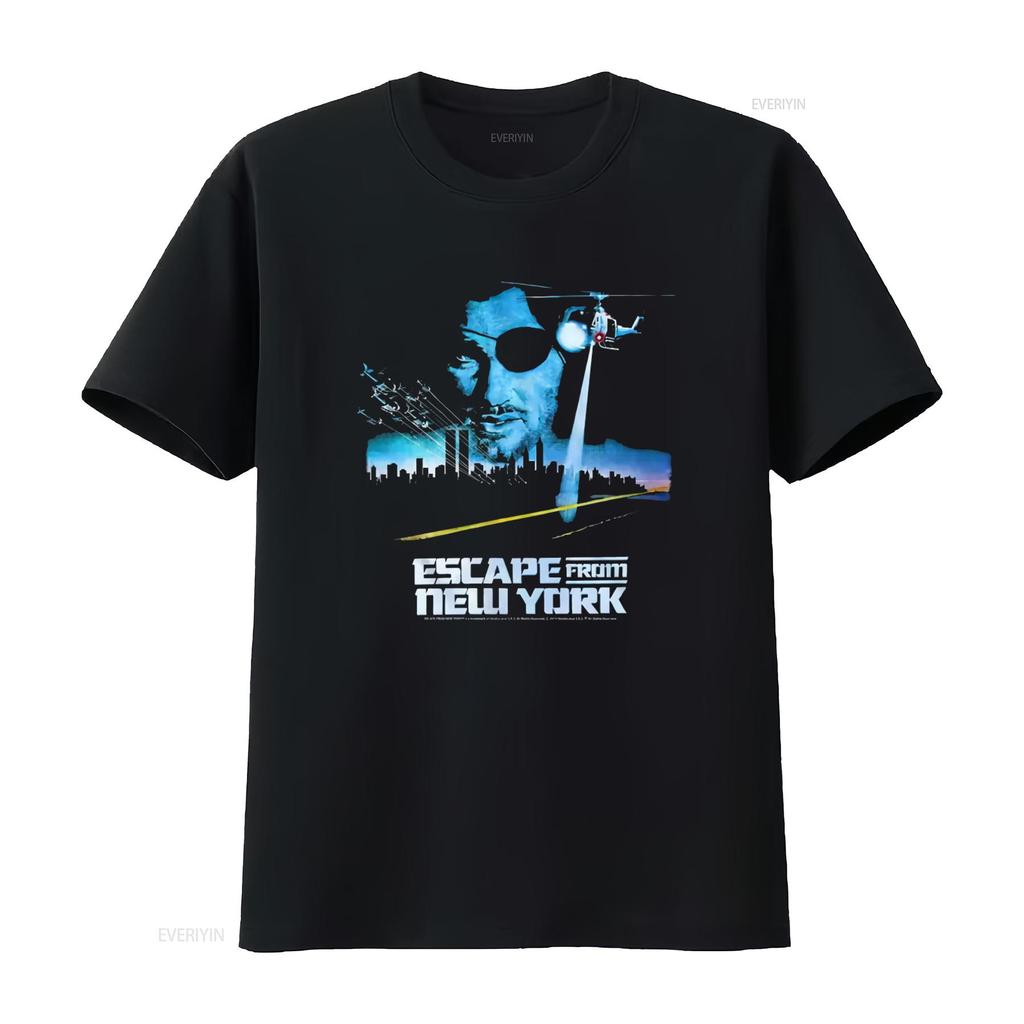 Escape From New York Helicopter Poster Mens T Shirt Snake Plissken Movie Print Vintage Washed Soft Casual Streetwear