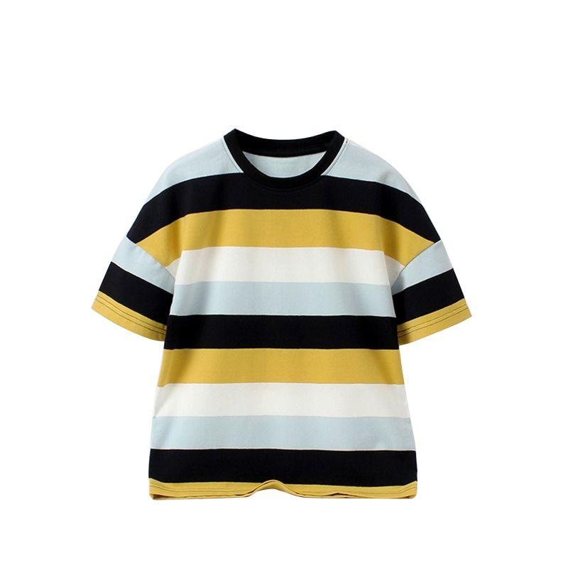 6-14 Years Kids Round Neck Striped T-shirt