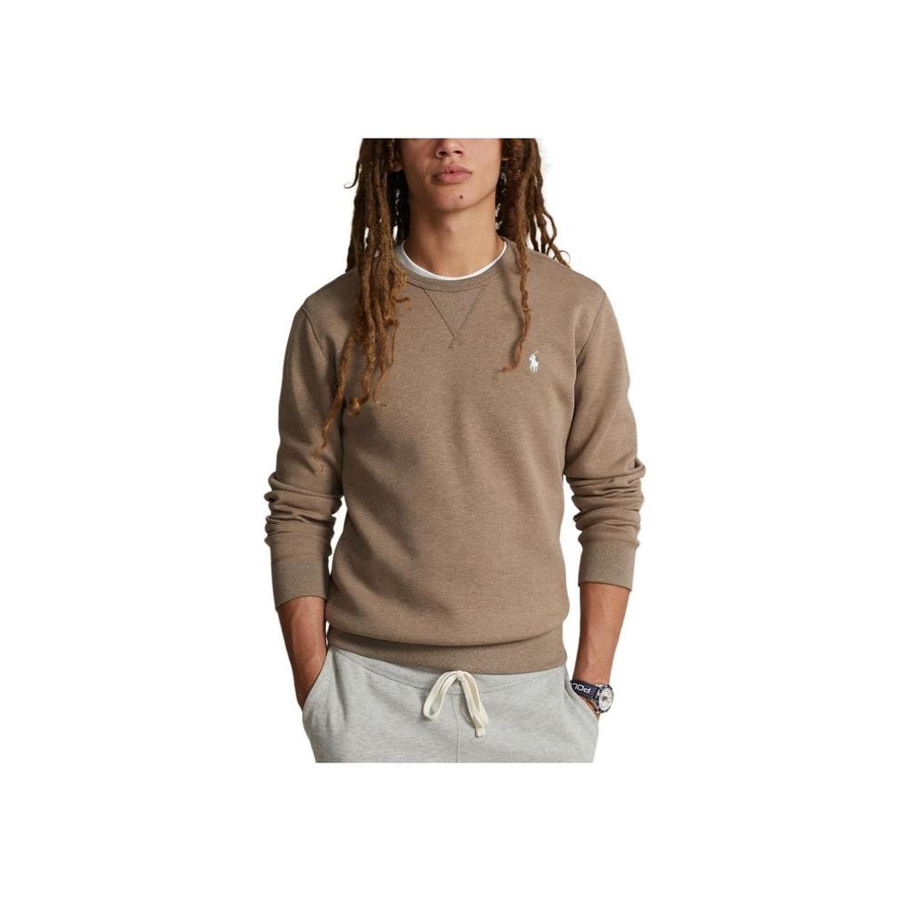 Polo Ralph Lauren Ss24 Solid Logo Pattern Embroidered Crew Neck Long Sleeve Sweatshirt Men Sweatshirt Dark-Gray-Brown MNPOKNI16823462-200