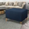 1PC Footstool Cover Solid Color Stretch Sofa Slipcover All-inclusive Rectangle Protector Anti Slip Ottoman Cover Elastic