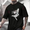 New High-quality American Street Smoking Cat Retro Trendy Moto Men's And Women's T-shirt Cotton Casual Short-sleeved Tshirt