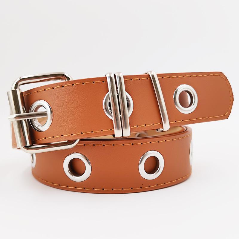 Trendy Women's Belt Ring Decoration Air Eyes Full-body Punch-free Punk Belt