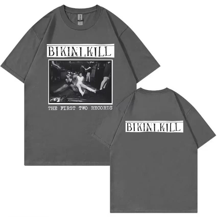 Bikini Kill The First Two Records Album Print T-shirt Feminist Riot Grrrl Kathleen Hanna T Shirts Men Rock Punk Oversized Tshirt