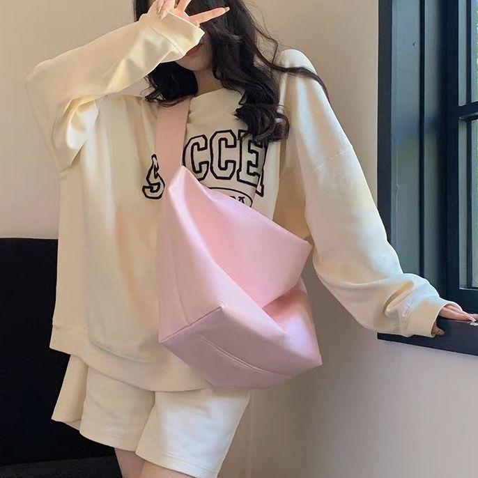 Korean Style Soft Leather Tote Bag Women's Large Capacity Bag Shoulder Bag Crossbody Bag