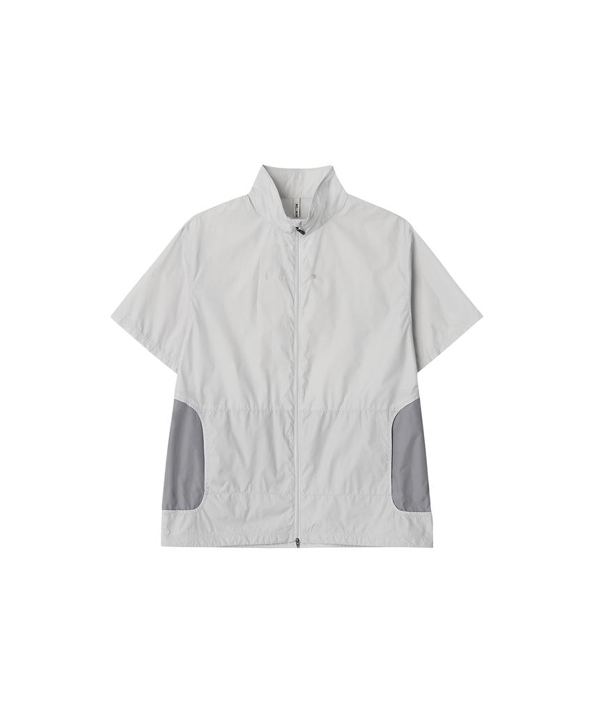 Wellbeing Express Light Nylon Half Sleeve Zipup Grayish Beige