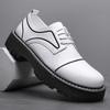 Luxury Brand Men's Glossy Leather Shoes Simple Black Thick Soled Workwear Shoes Men's High-quality Casual Shoes Free Delivery