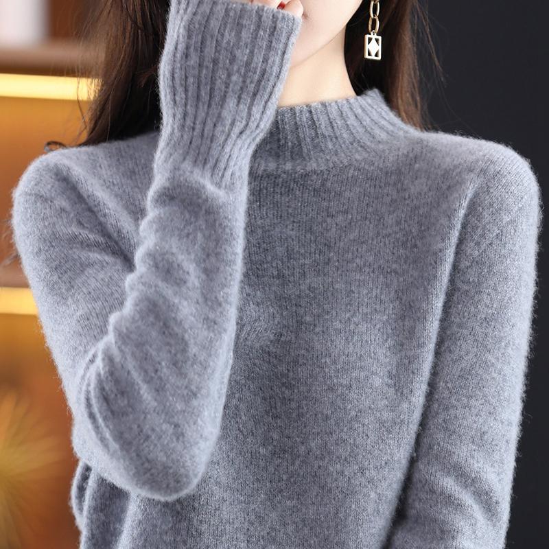 Women's Cashmere Sweater Qinghe Cashmere 30% Cashmere 70% Wool Women's Autumn and Winter Cashmere Pullover Soft and Warm