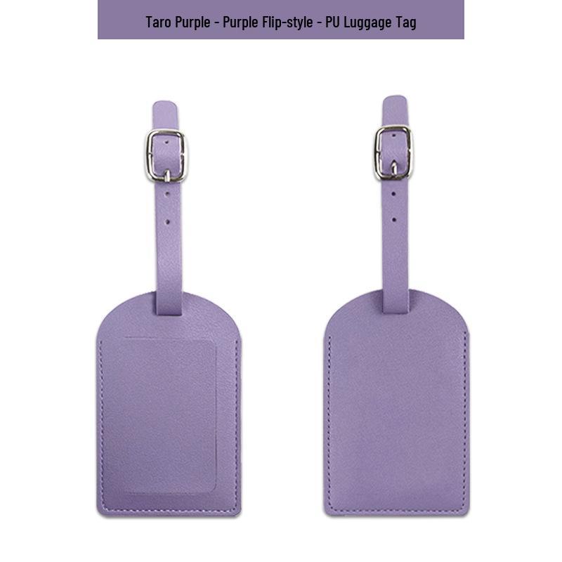 Customizable Soft PU Leather Luggage Tag with Logo and Travel Info Slot
