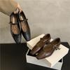 French evening breeze temperament commuter single shoes female 2023 new autumn Korean version fairy thick heel Mary Jane small leather shoes