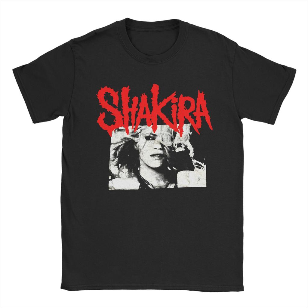 Unisexs TShirt Shakira Metal Style Vintage Cotton Tee Shirt Short Sleeve T Shirts O Neck Clothes Classic