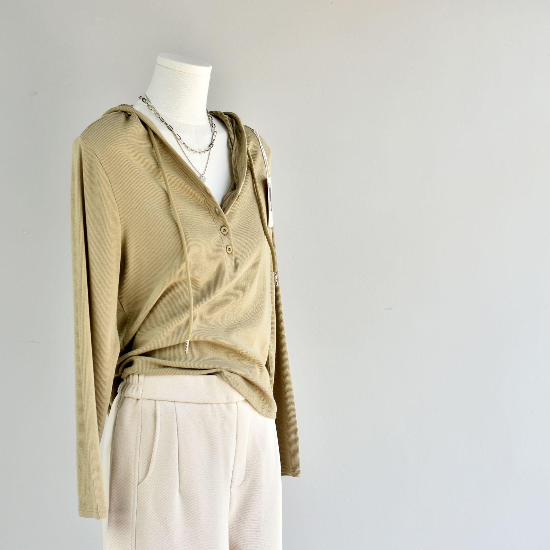 

Женская весенняя хлопковая толстовка с V-образным вырезом: Повседневный облегающий кардиган с длинными рукавами. L